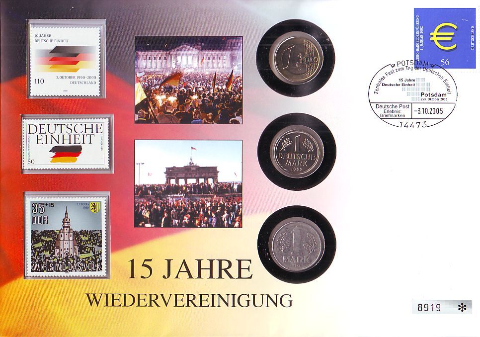 Deutschland Nummerierter Numisbrief 1 Euro 1 Mark 2005 Numisbrief