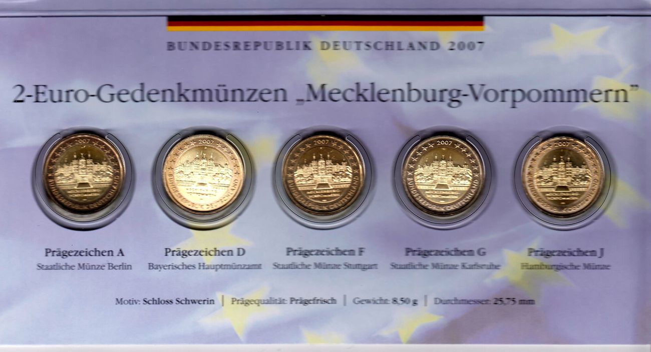 Deutschland X Euro A J Euro Gedenkm Nzen Satz Mecklenburg