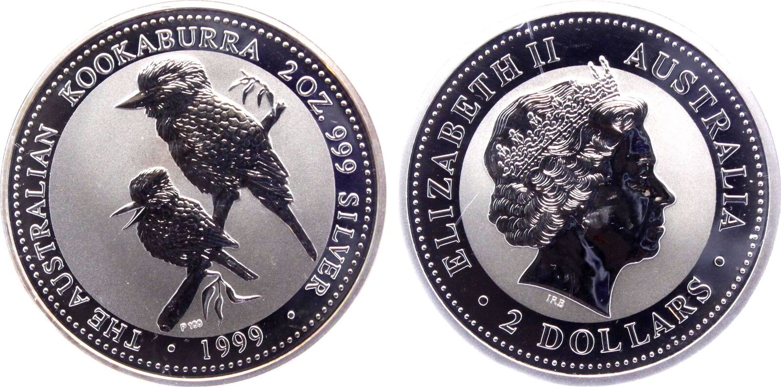 Australien 2 Dollar 1999 2 Unzen Silber Kookaburra BU BU In