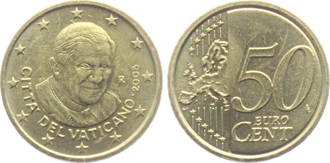 Vatikan 50 Cents 2008 Papst Benedikt XVI 2005 2013 Unc MA Shops