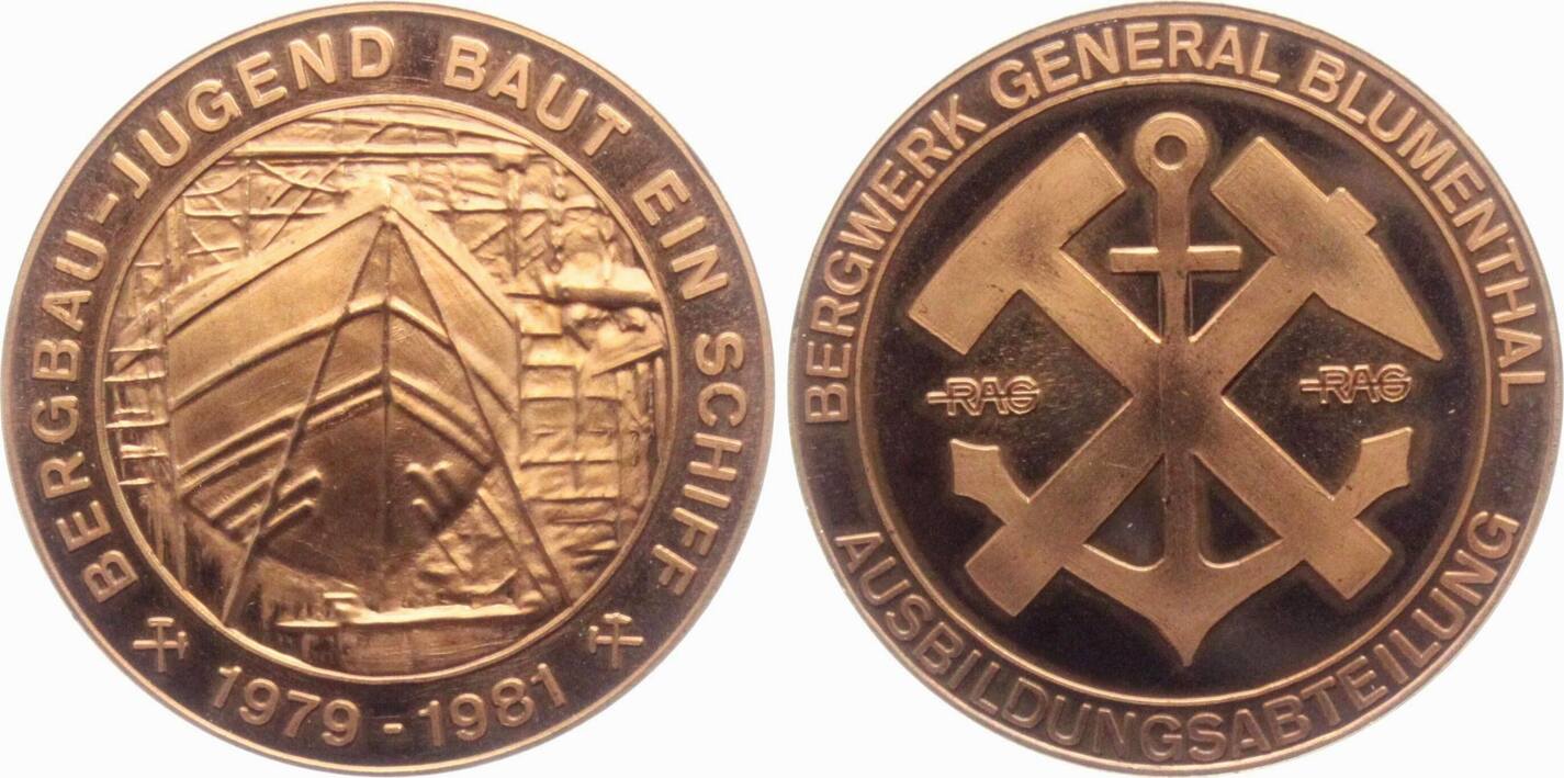 Recklinghausen Medaille Bergbau Berbaujugend Baut Ein Schiff