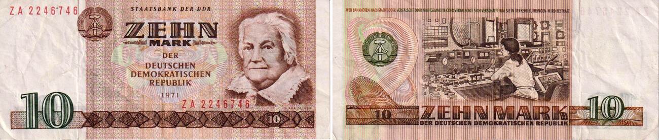 Banknote Ddr Mark Ersatznote Za Clara Zetkin Kn Nr