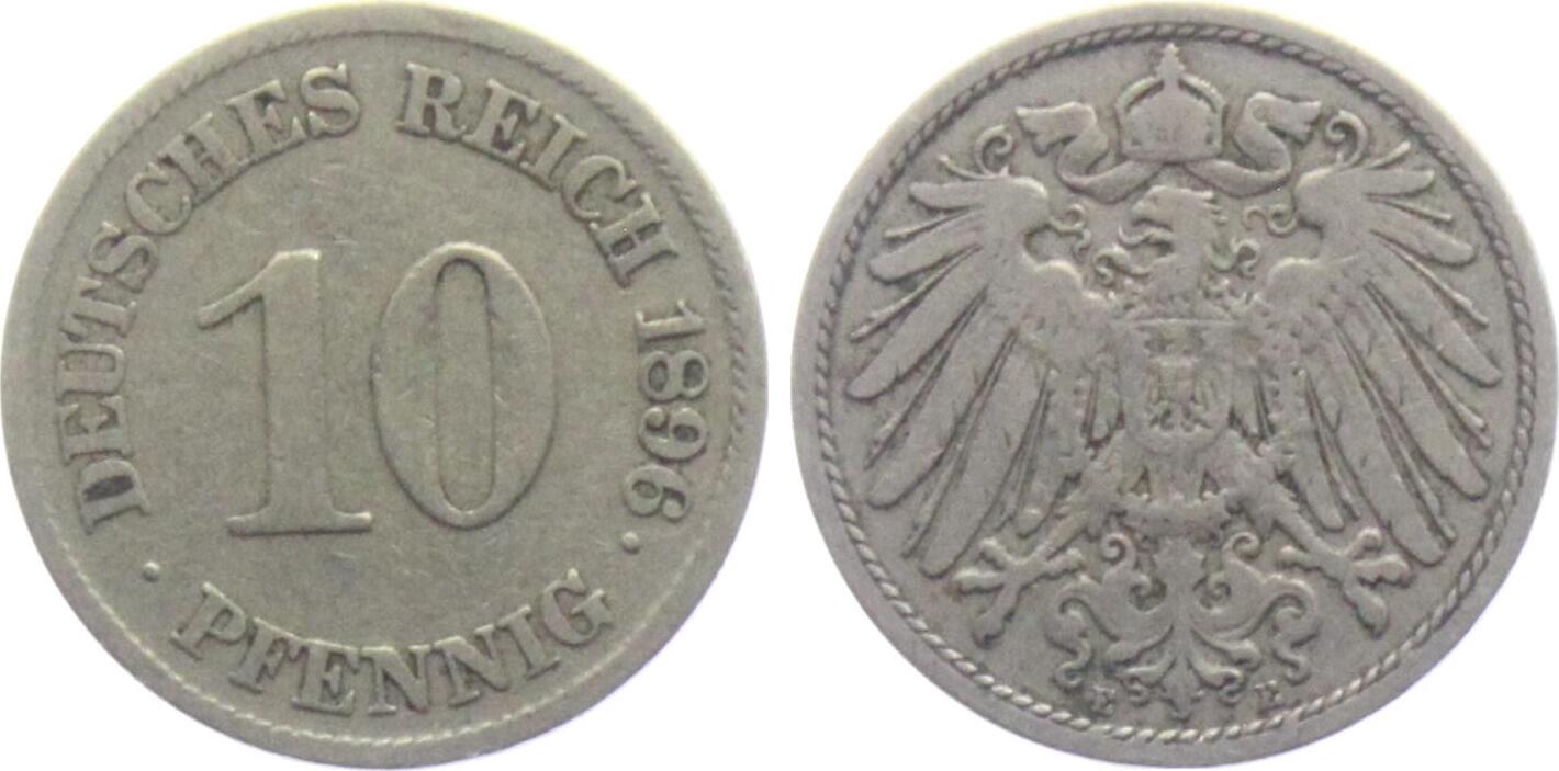 Kaiserreich 1896 E 10 Pfennig großer Adler VF MA Shops