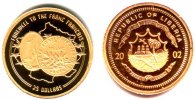 Liberia 25 Dollar 2002 PP Goldmünze - Absc...