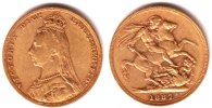 Australien/ England 1 Pound 1887 M fast vz...
