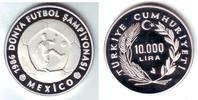 Türkei 10.000 Lire 1986 PP Fussball WM 198...