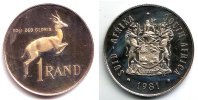 Südafrika 1 Rand 1981 PP Springbock