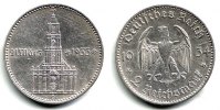 Drittes Reich 2 Reichsmark Garnisonkirche von Potsdam - mit Datum