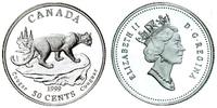 Kanada 50 Cents Natur in Kanada - Katzen - Silberlöwe - Puma