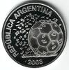 Argentinien 5 Pesos Fussball WM 2006 in Deutschland - Ball im Kofettiregen