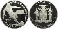 Jamaica 100 Dollar Fussball WM 1990 in Italien - Stürmer - mit Echtheitzertifikat