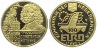Niederlande 100 Euro - Goldmedaille Constantun Huygens (1596 - 1687) - Segelschiff