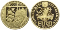 Niederlande 100 Euro - Goldmedaille Johan van Oldenbarnevelt (1547 - 1619) - Segelschiff - mit Echtheitszertifikat