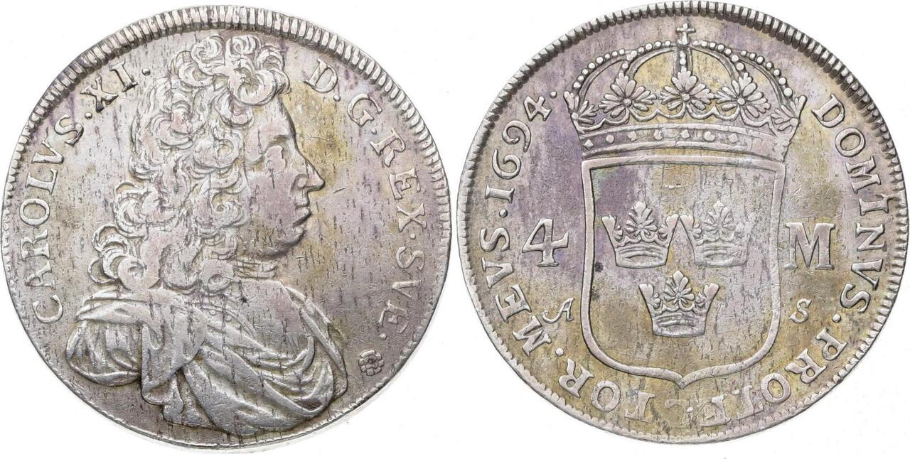 Schweden Mark Karl Xi H Bsche Patina Winz