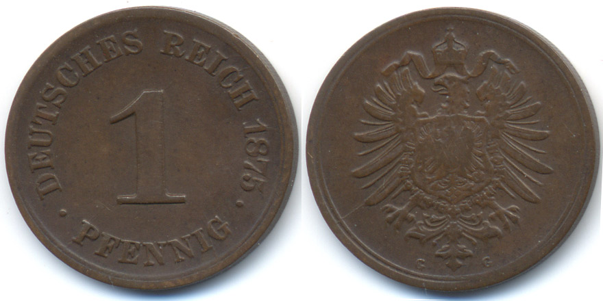 Kaiserreich Pfennig G Kleiner Adler Kupfer Variante Mit