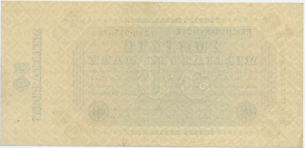 Deutsches Reich Inflation 1919 1924 50 Milliarden Mark 1923 Rosenberg