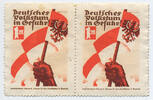 Deutsches Reich 2x 1 Mark 2er Streifen Vignetten Verein des Deutschtums im Ausland