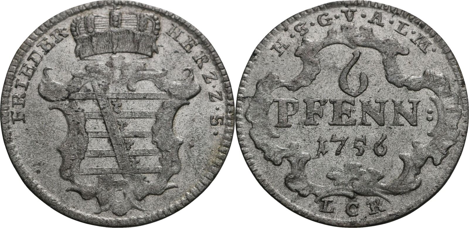 Sachsen Gotha Altenburg 6 Kreuzer LCK Gotha 1756 Friedrich III 1732