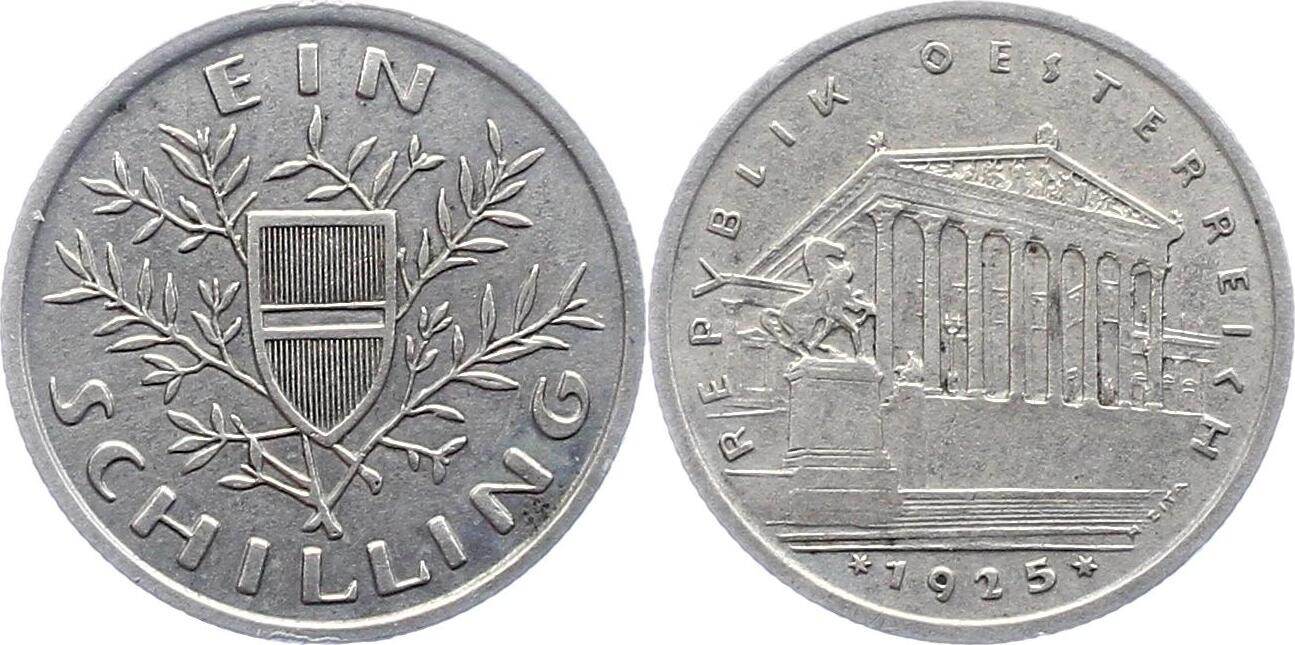 Österreich Schilling 1925 Erste Republik 1918 1938 EF MA Shops