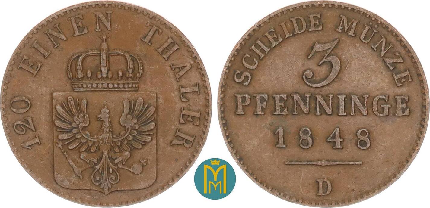 Brandenburg Preussen Pfennig D Friedrich Wilhelm Iv