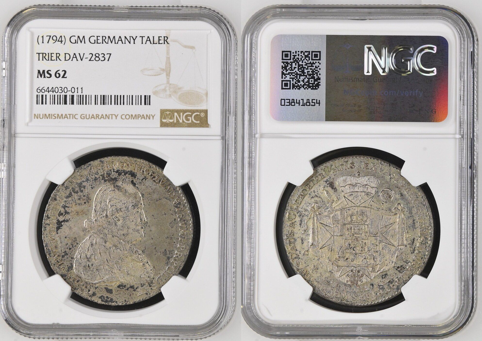 Germany Gm German State Trier Taler Coin Thaler Ngc Ms