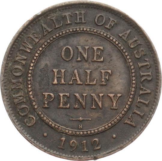 Australien 1 2 Penny 1912 Georg V VF MA Shops