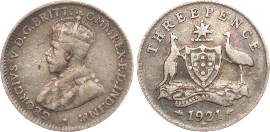 Australien Threepence Georg V Vf Ma Shops