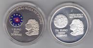 St.Thomas 2000 Dobras CuNi + 15.000 Dobras Ag im orig. Karton proof