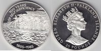 Falkland Inseln 25£ 1985 SS Great Britain 150g 925Ag mit Box u. Zert.