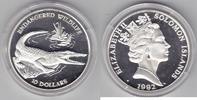 Solomon Islands 10$ 1992 Leistenkrokodil proof