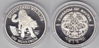 Bhutan 300 Ngultrum 1991 Schneeleopard proof