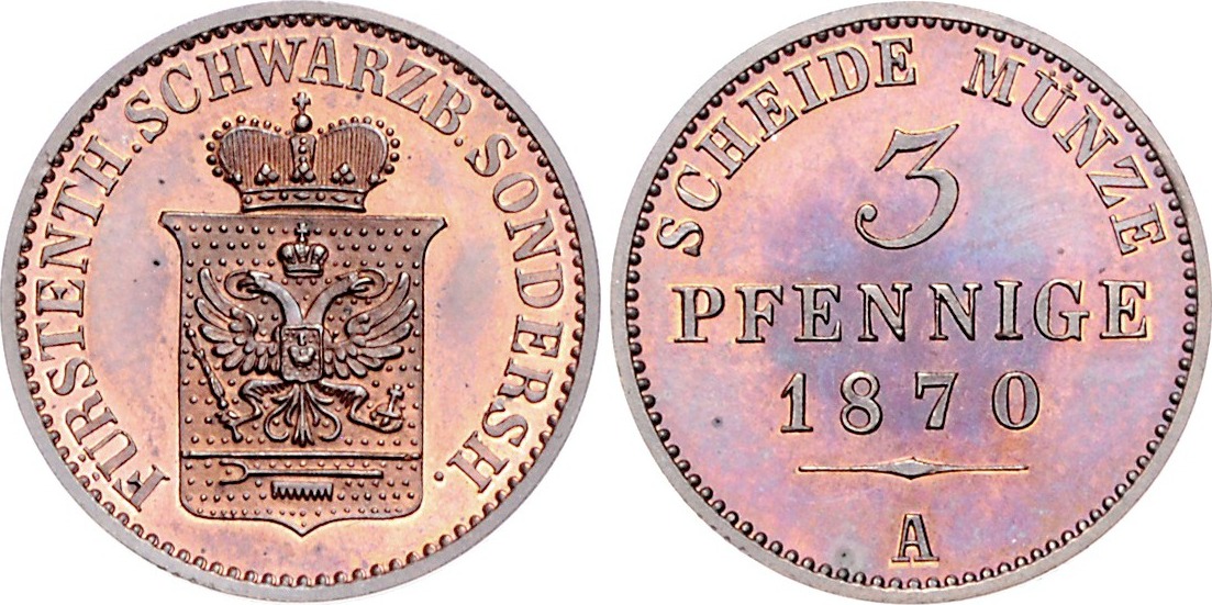 Schwarzburg Sondershausen Pfennig A G Nther Friedrich Carl Ii