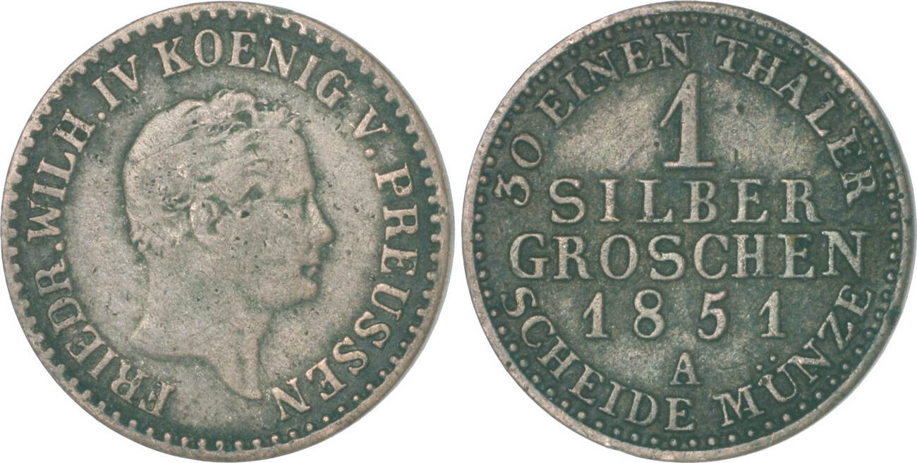 Brandenburg Preu En Silbergroschen A Friedrich Wilhelm Iv