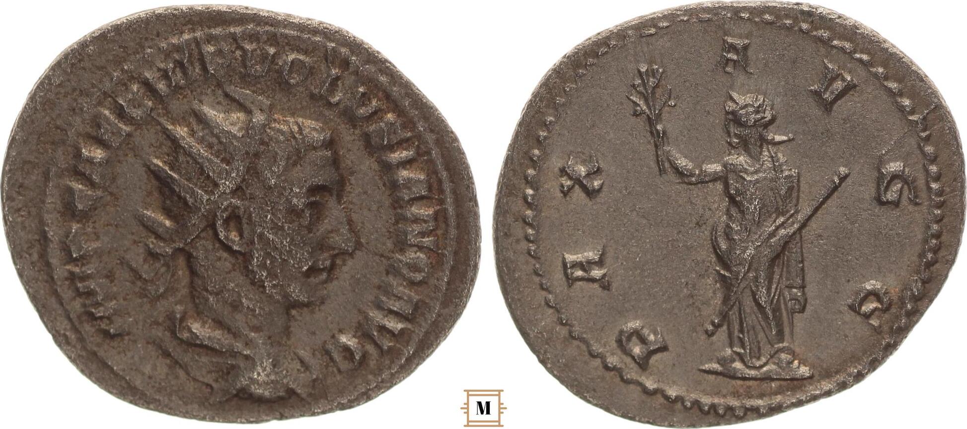 Roman Empire Ar Antoninianus Volusian Pax Standing Ma Shops