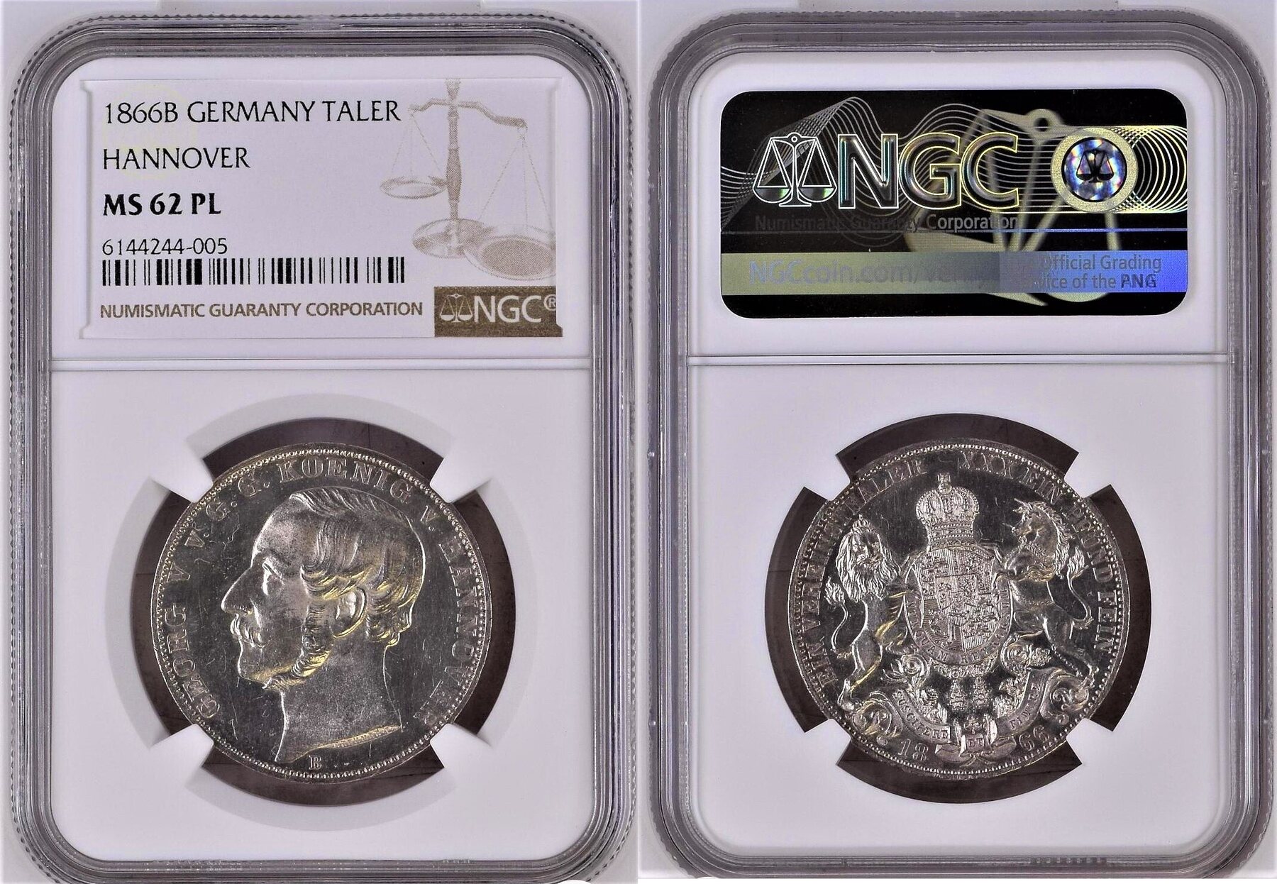 Braunschweig Hannover Georg V Taler B Hannover Ngc Ms