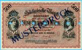 Deutschland, 500 Mark, Länderbanken-Sächsische Bank-Musterdruck,