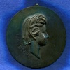 Bronze-Kunstguss, altes einseitiges Bronzemedaillon-Bildnis eines jungen Mannes, Picture