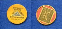 Deutschland/Düsseldorf, 10 Pfennig Briefmarken-Kapselgeld, Briefmarkenhandlung Leo Kropp,