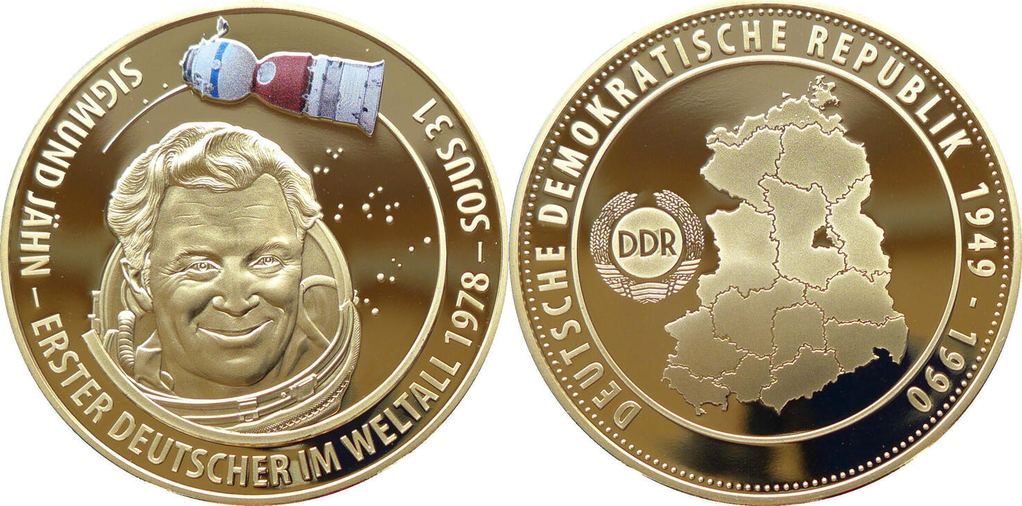 DDR Medaille Sigmund Jähn Erster Deutscher im Weltall 1978 SOJUS31