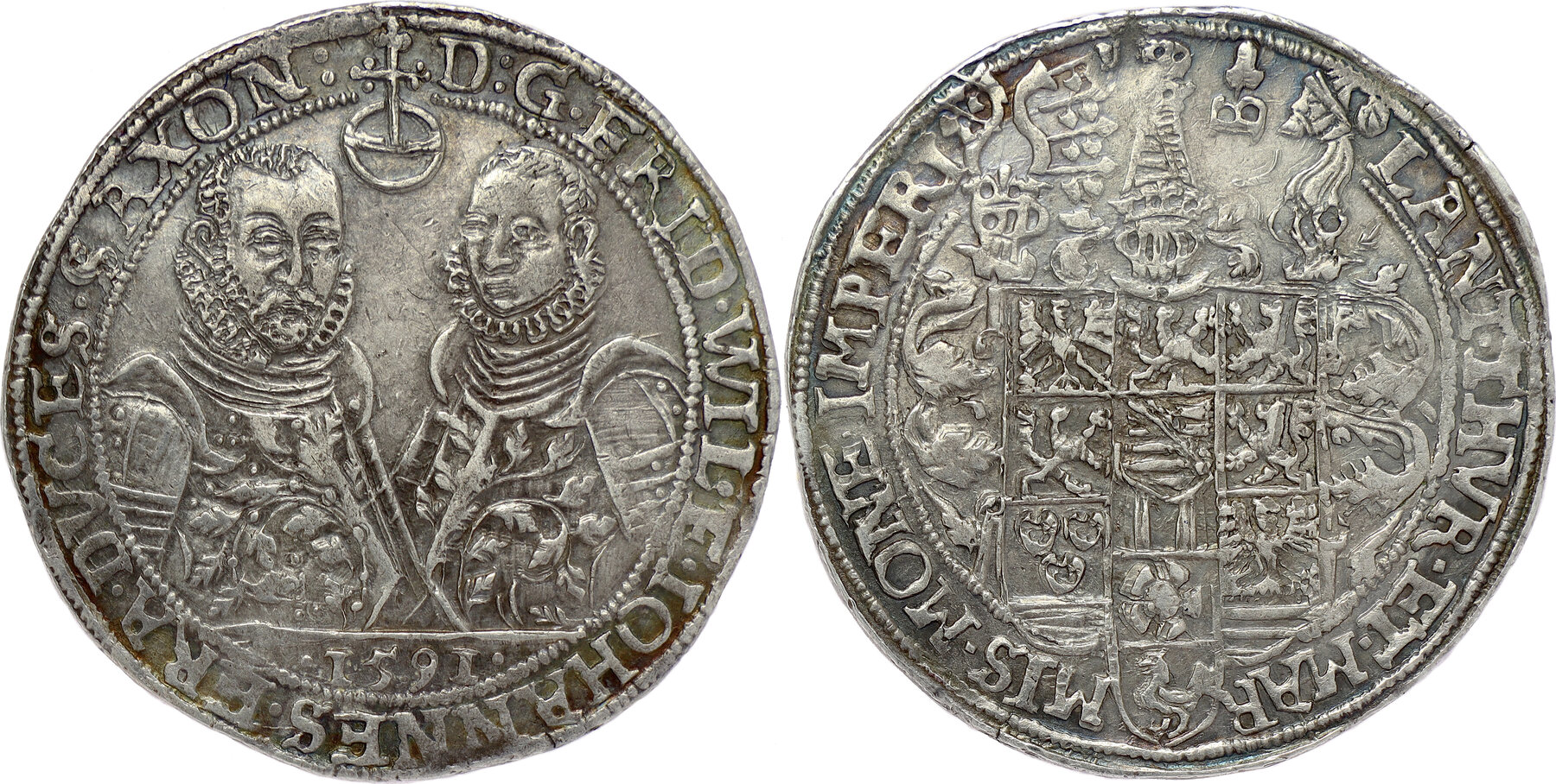 German States Reichstaler 1591 Duchy Of Sachsen Alt Weimar Friedrich