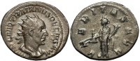 Roman antoninianus Trajan Decius AR antoninianus Uberitas standing left