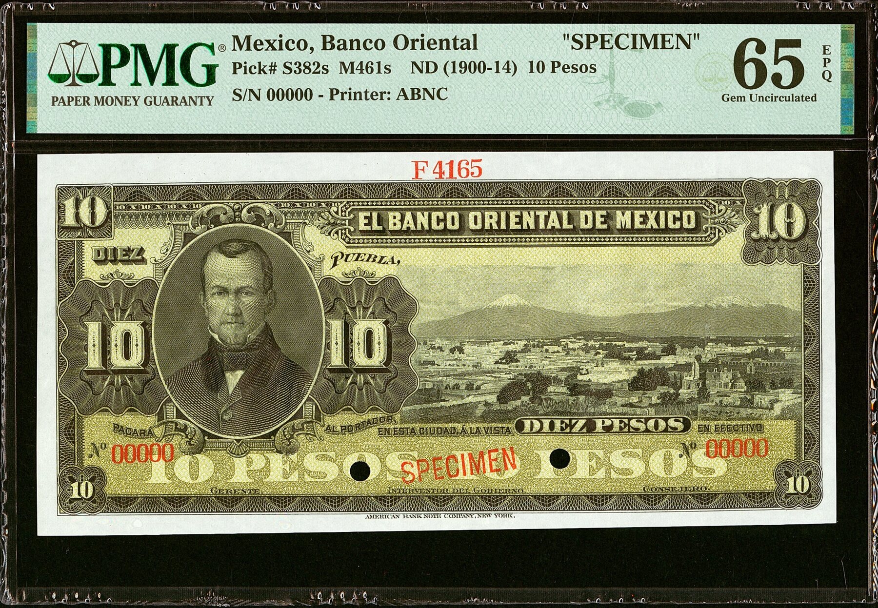 Mexico Banco Oriental Pesos Nd Specimen P S Gem Unc