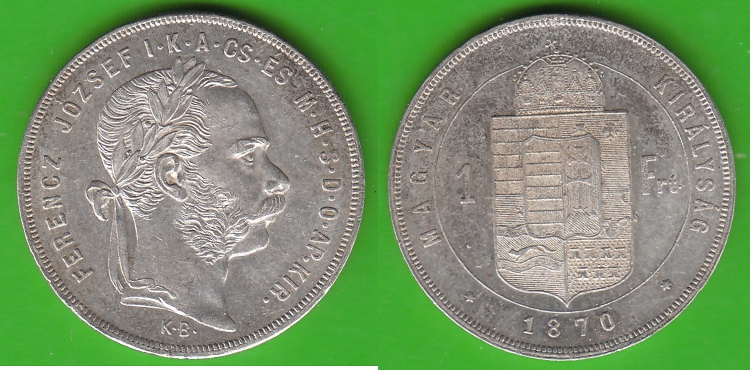 Österreich Ungarn 1 Forint 1870 KB Franz Joseph I 1848 1916 hübsch