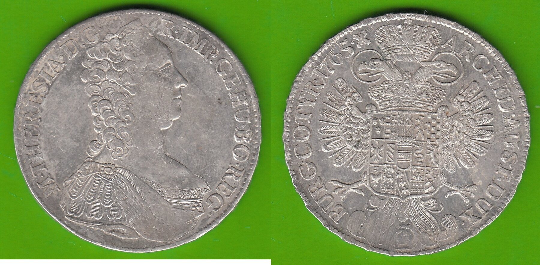 Habsburg RDR Taler 1765 Maria Theresia 1740 1780 Günzburg hübsch aEF