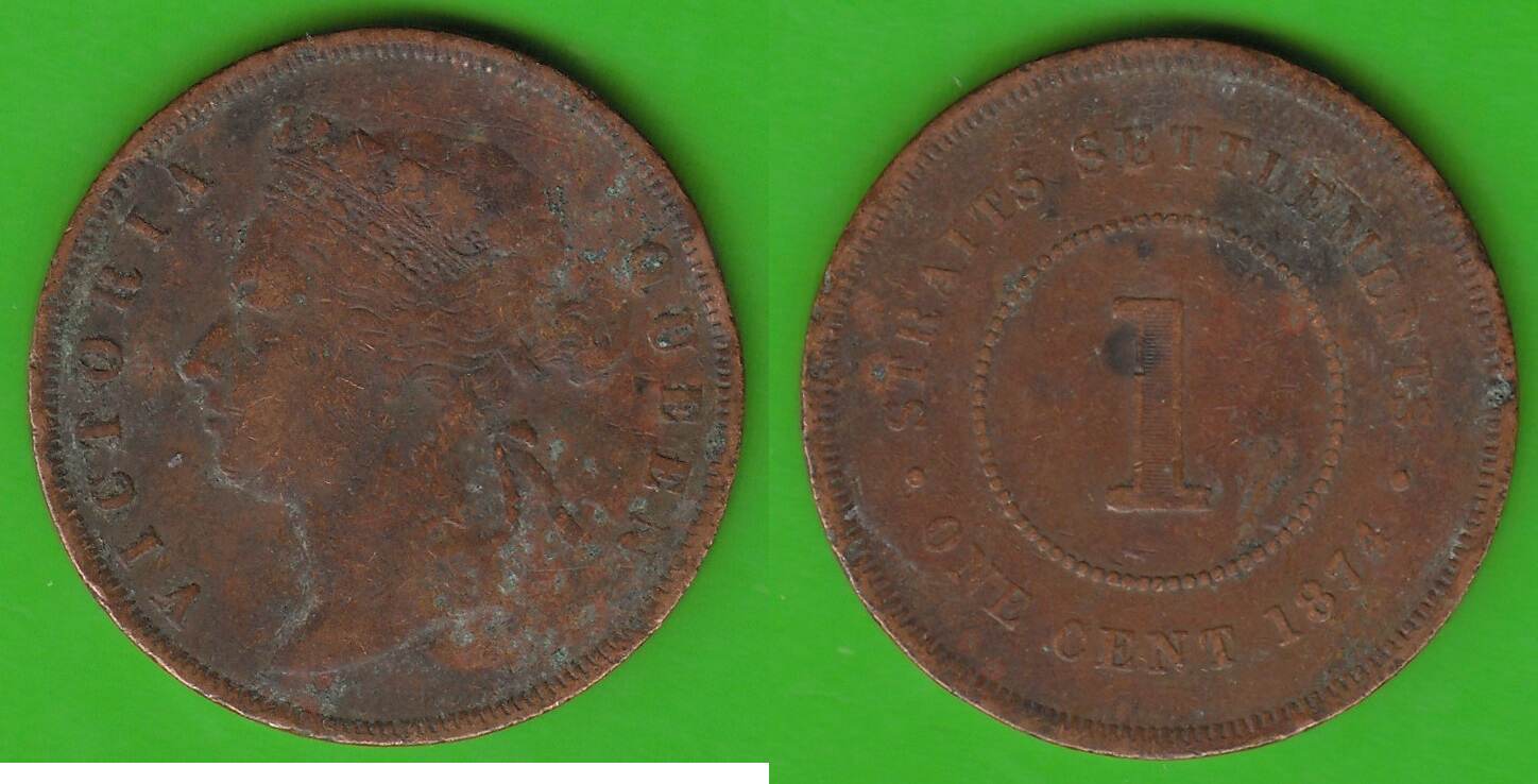 Straits Settlements Cent Victoria Vf Belag Ma Shops