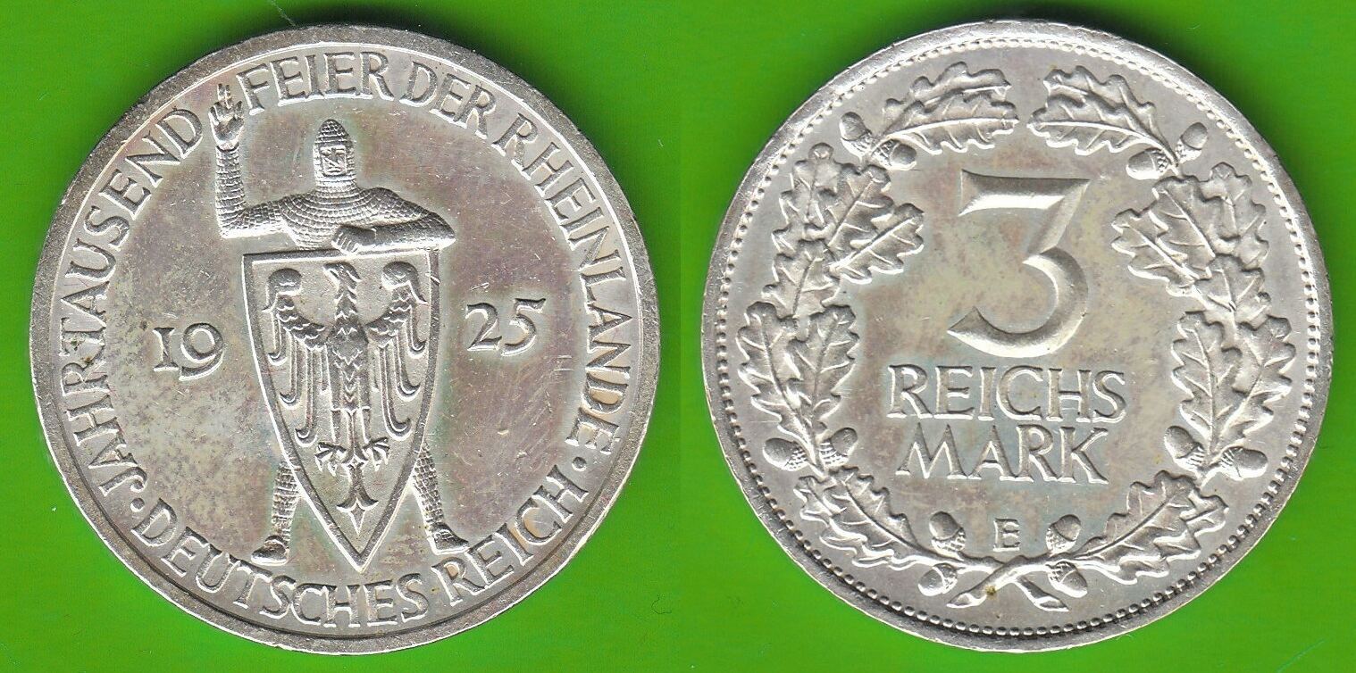 Weimarer Republik Reichsmark E Jahrtausendfeier Der Rheinlande