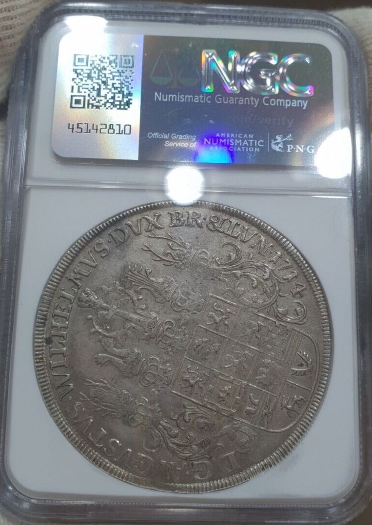 1 Thaler 1714 NGC MS 61 Braunschweig Wolfenbuttel Giant Wildman