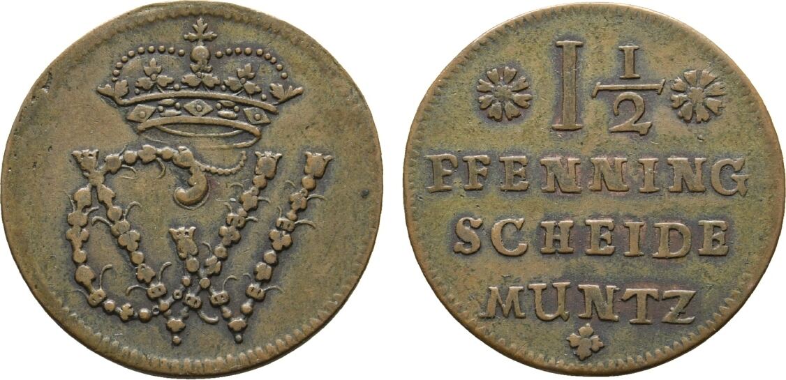 Braunschweig Lüneburg Celle Cu 1 1 2 Pfennig o J Celle Georg Wilhelm