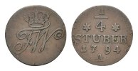 Brandenburg-Preußen Cu 1/4 Stüber Friedrich Wilhelm II. 1786-1797