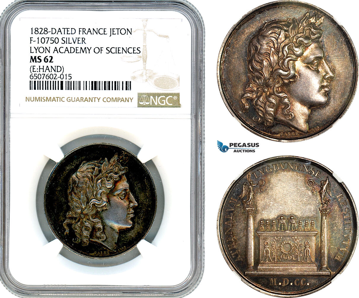 France Silver Medal By Barre 1828 NGC MS62 MA Shops